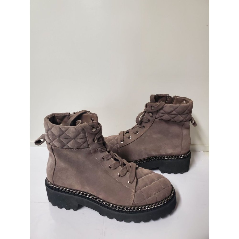 Vince Camuto Women's Maissa Quilted Suede Lace-Up Boots Size 8M